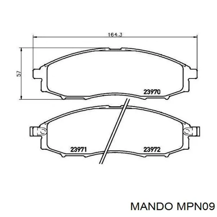 Передние тормозные колодки MPN09 Mando