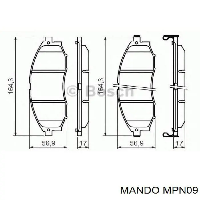 Колодки гальмівні передні, дискові MPN09 Mando