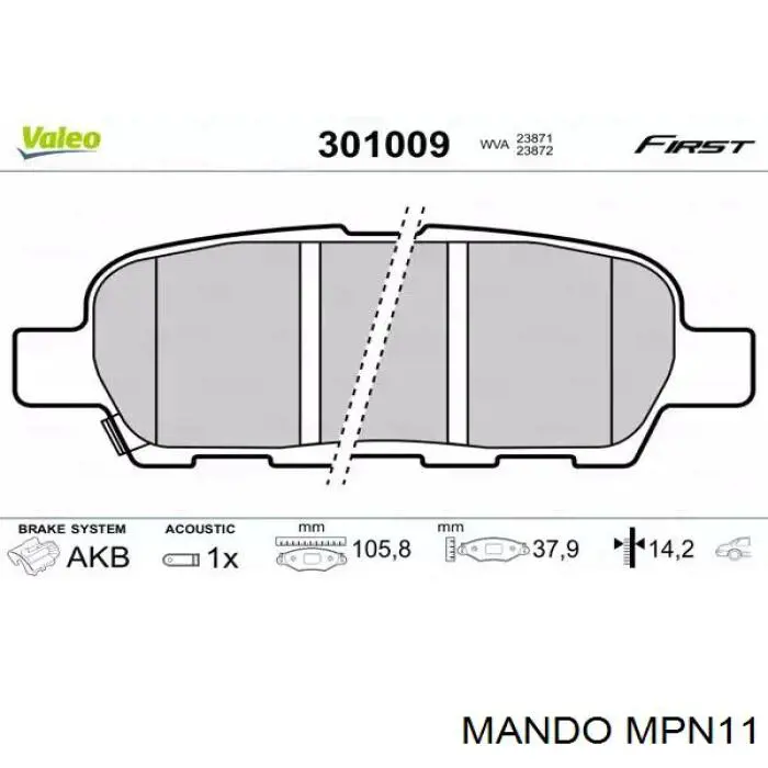 Колодки Mando MPN11 цена, от 25.44 USD
