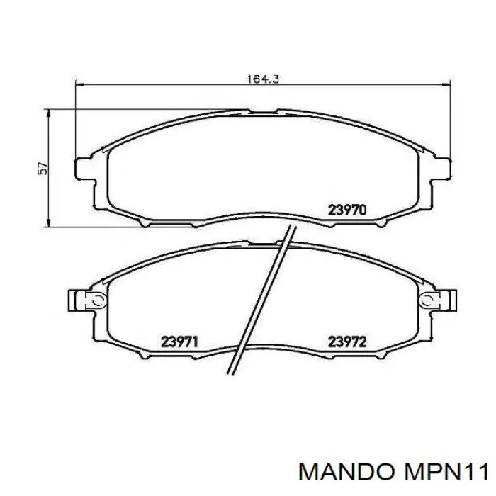 MPN11 Mando Колодки передние