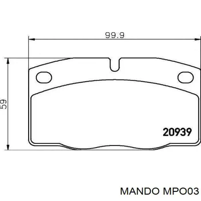 Pastillas de freno delanteras MPO03 Mando