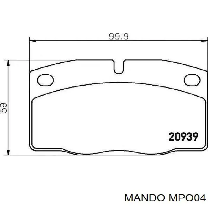 Pastillas de freno traseras MPO04 Mando