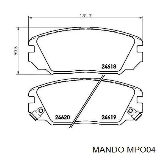Задние тормозные колодки MPO04 Mando