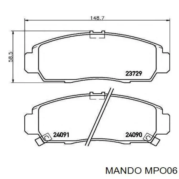 Колодки гальмівні передні, дискові MPO06 Mando