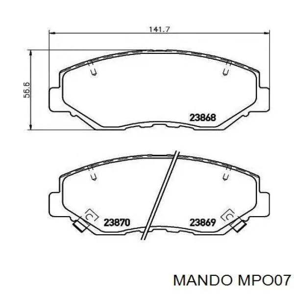 Передние тормозные колодки MPO07 Mando