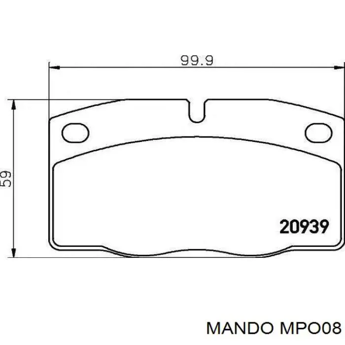 Pastillas de freno delanteras MPO08 Mando