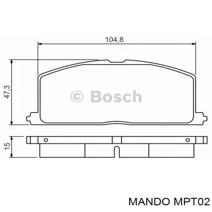 MPT02 Mando Колодки передние
