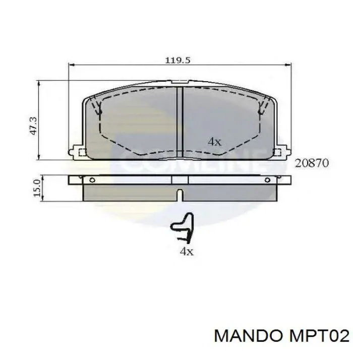 Передние тормозные колодки MPT02 Mando