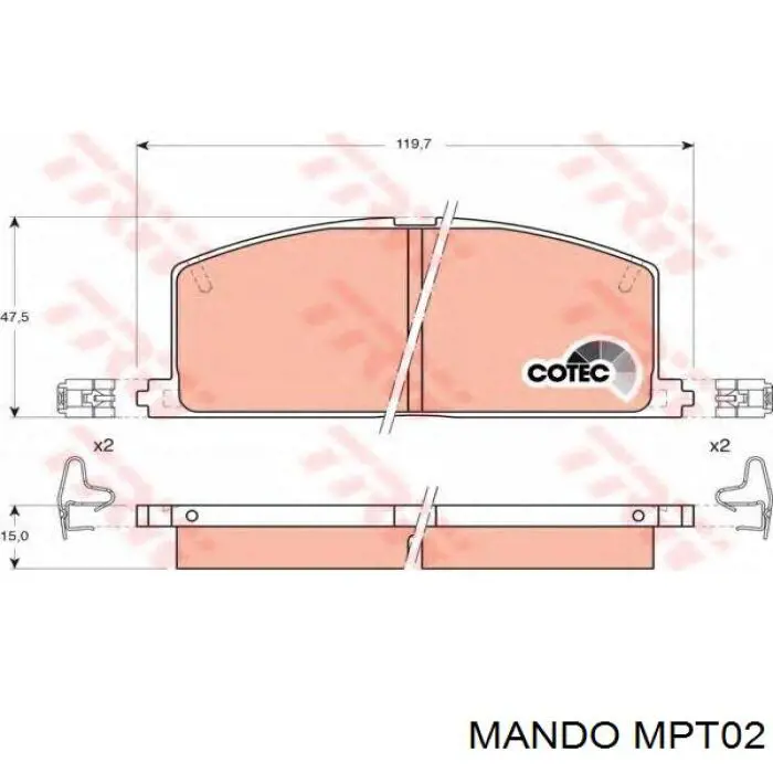 Тормозные колодки Mando MPT02