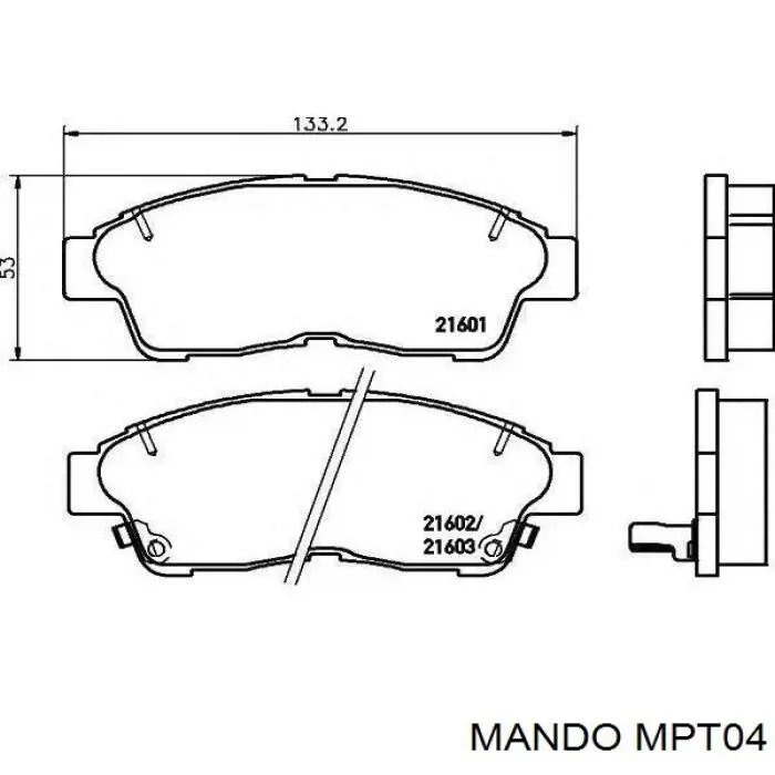 Передние тормозные колодки MPT04 Mando