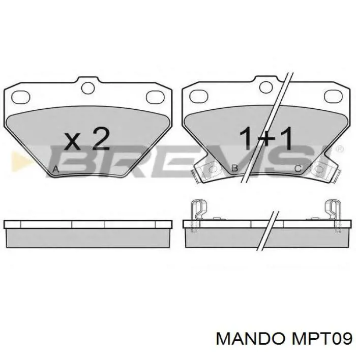 Купить MPT09 Mando Колодки тормозные задние, дисковые