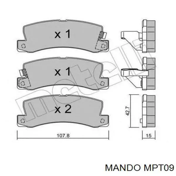Задние тормозные колодки MPT09 Mando