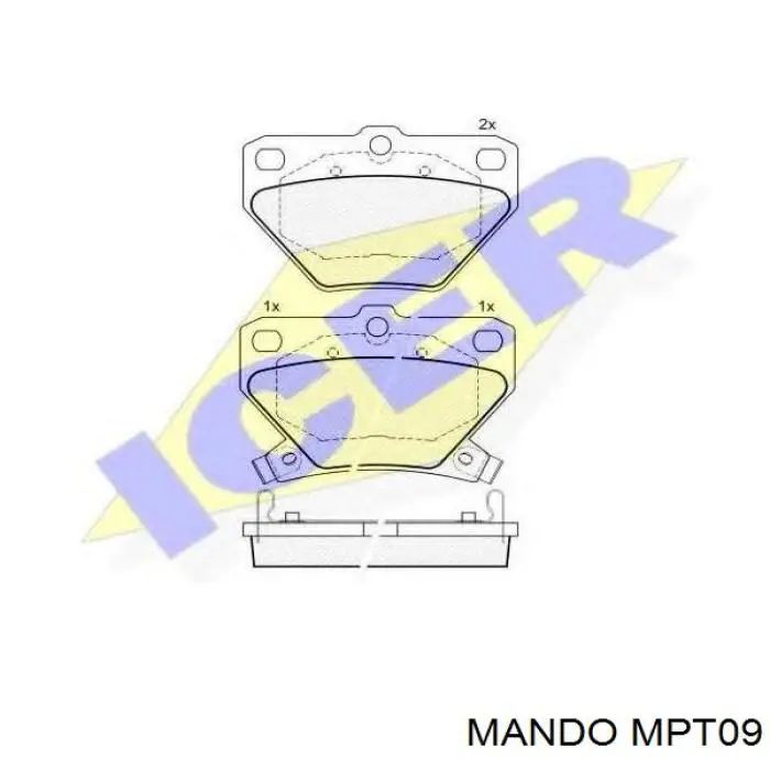 Колодки дисковые  Mando MPT09 цена, от 12.47 USD