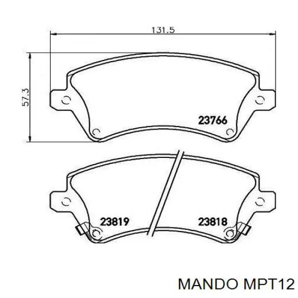 Передние тормозные колодки MPT12 Mando