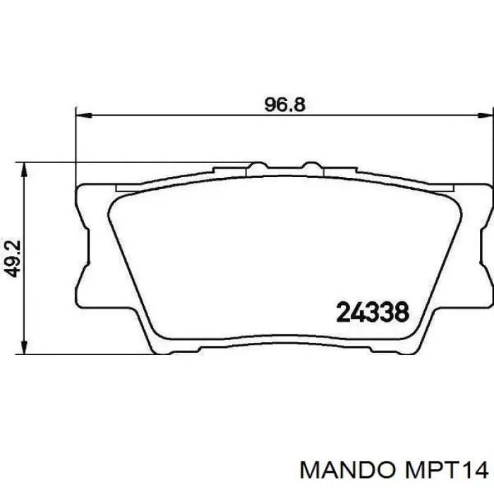 Задние тормозные колодки MPT14 Mando