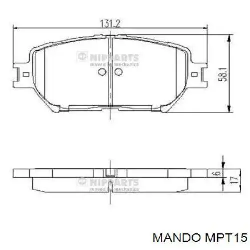 Колодки Mando MPT15 цена, от 15.79 USD