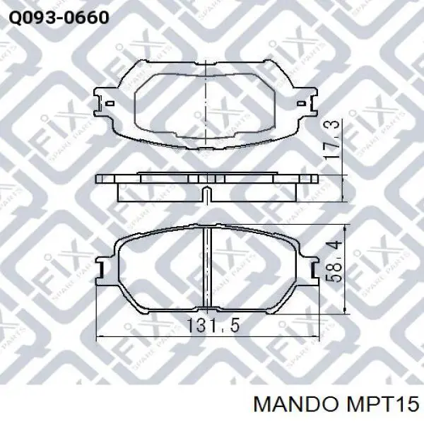 Передние тормозные колодки MPT15 Mando