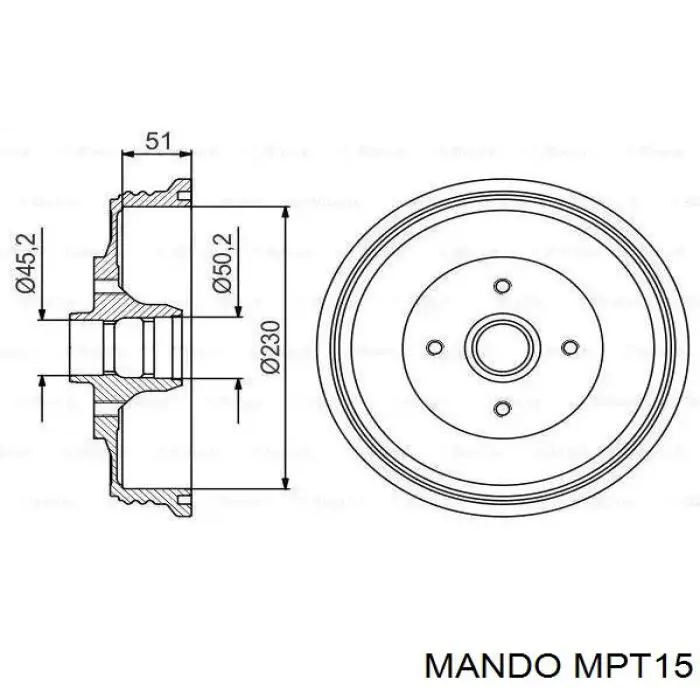 Купить MPT15 Mando Колодки тормозные