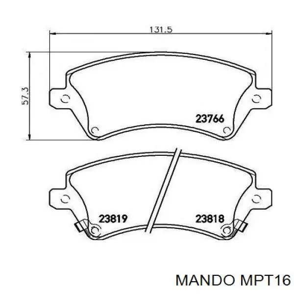 Pastillas de freno traseras MPT16 Mando