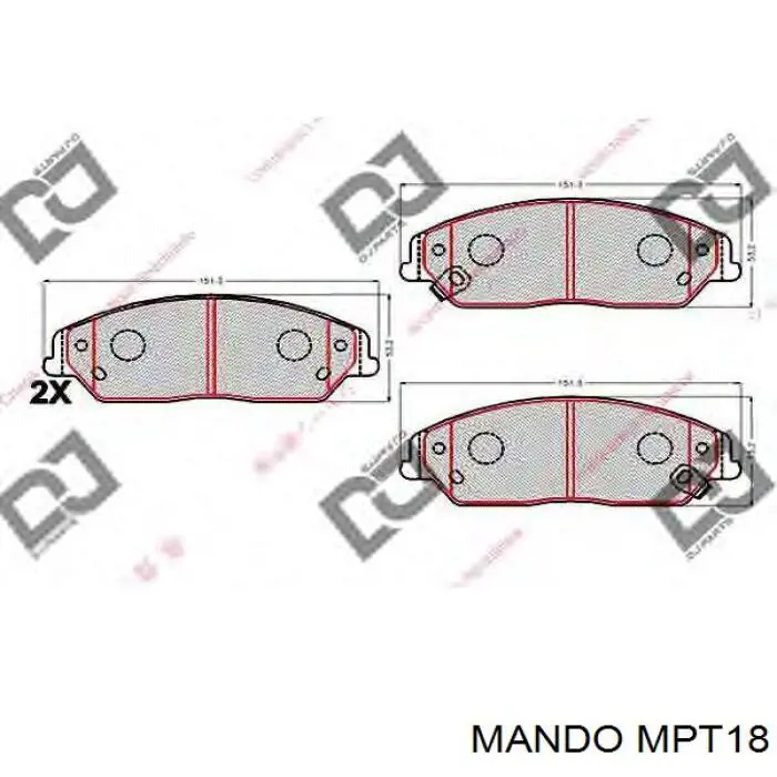 MPT18 Mando Колодки передние