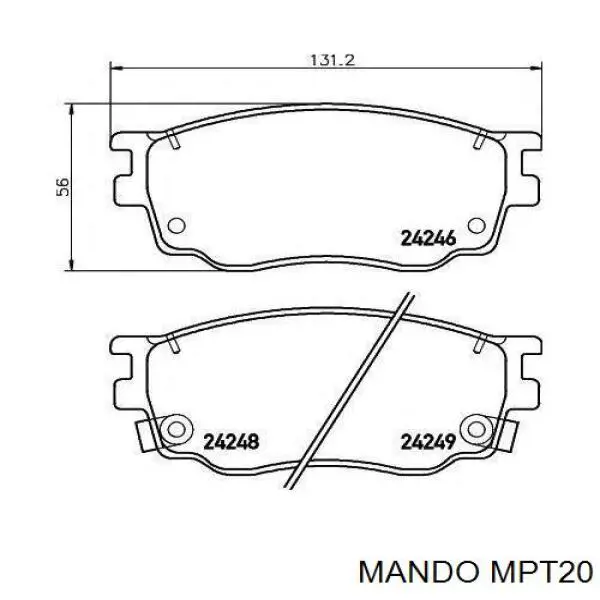 MPT20 Mando Колодки тормозные дисковые комплект