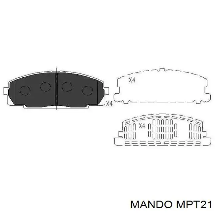 Передние тормозные колодки MPT21 Mando