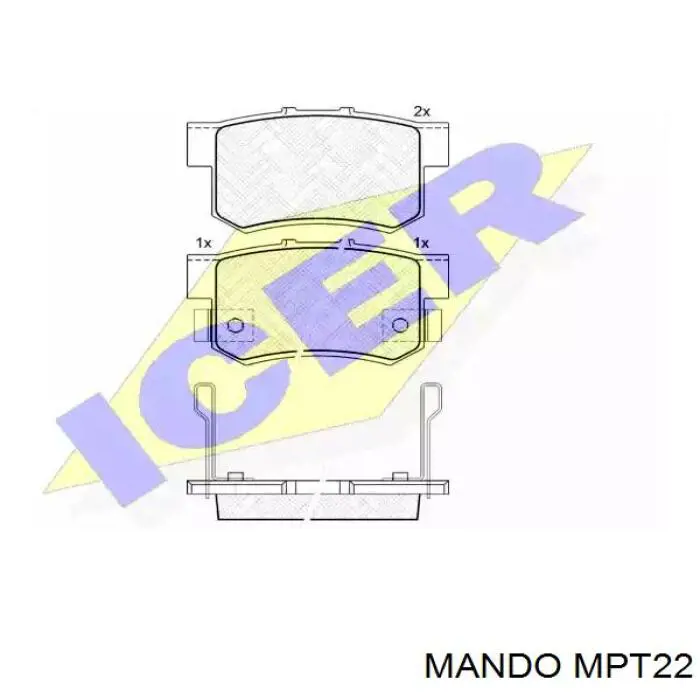 Передние тормозные колодки MPT22 Mando