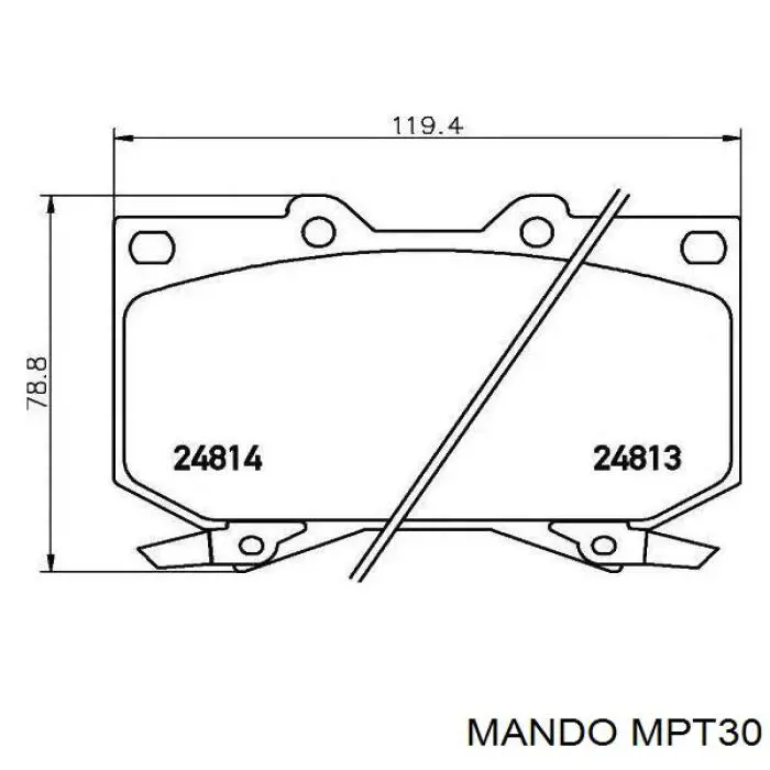 MPT30 Mando Колодки передние