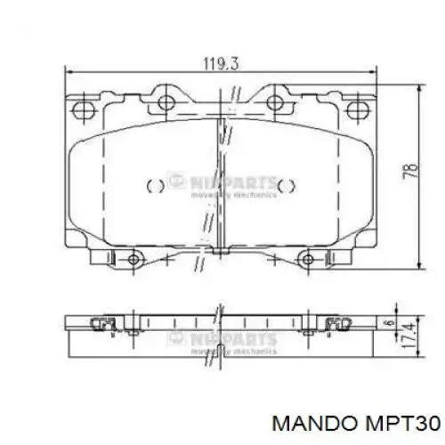 Колодки Mando MPT30 цена, от 22.42 USD