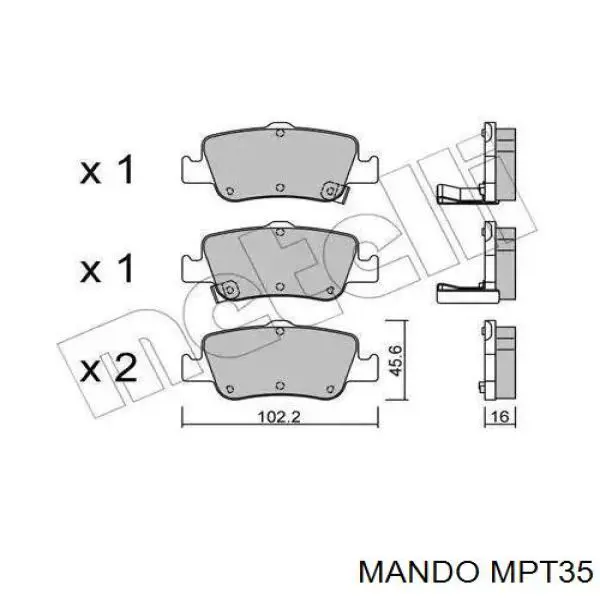 Колодки дисковые  Mando MPT35 цена, от 17.62 USD