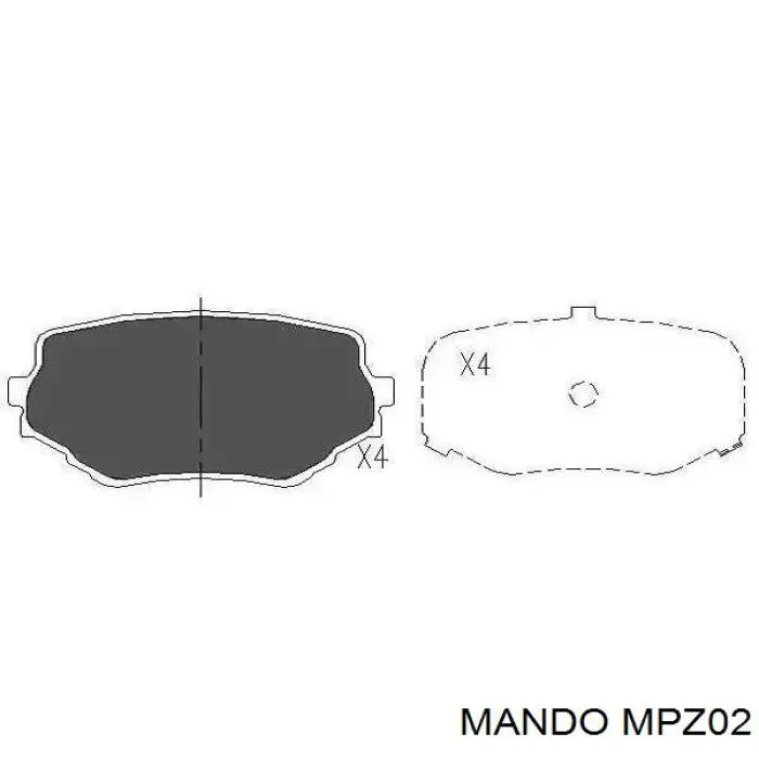 Купить MPZ02 Mando Колодки тормозные