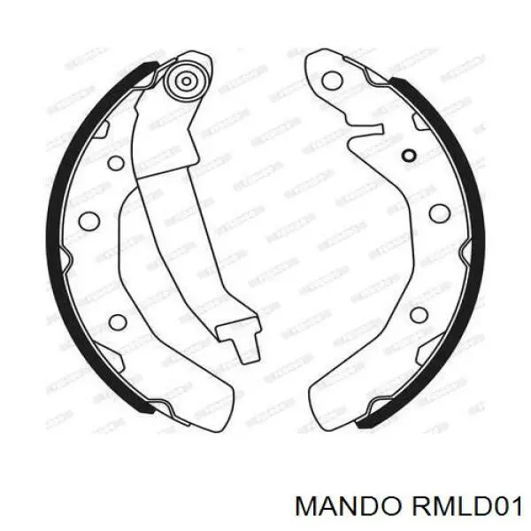 Колодки тормозные задние барабанные MANDO RMLD01