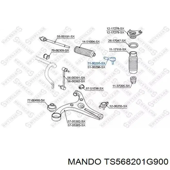 Рулевой наконечник TS568201G900 Mando