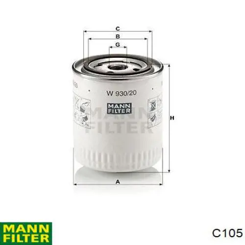 Фильтр вентиляции картера C105 MANN