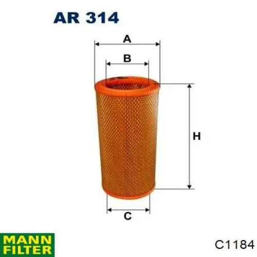 Купить C1184 Mann-Filter Автомобильный фильтр воздуха