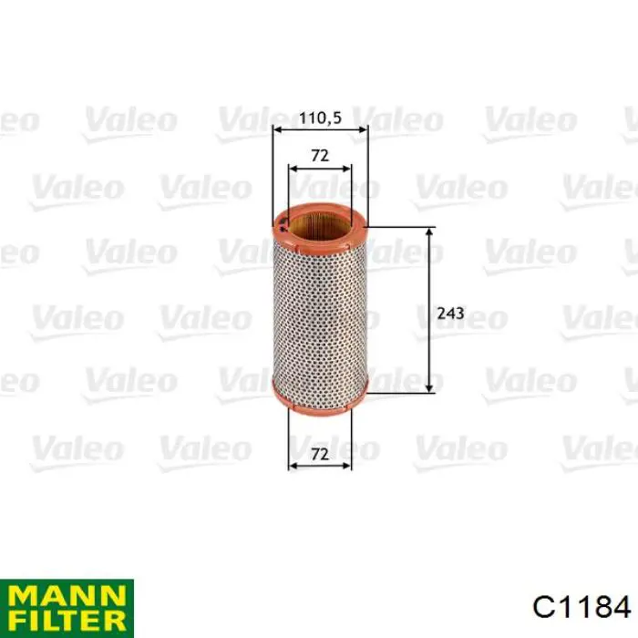 Воздушный фильтр C1184 Mann-Filter