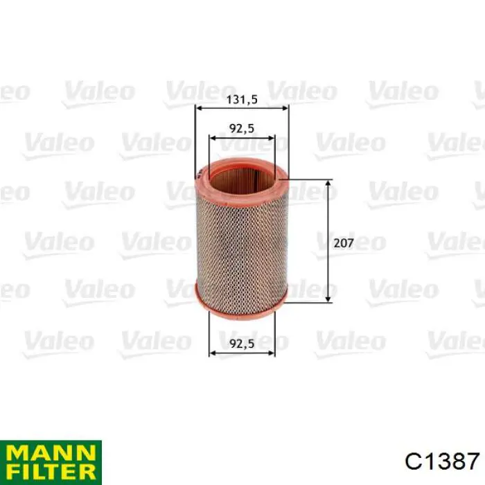 Элемент воздушного фильтра Mann-Filter C1387 цена, от 9.50 USD