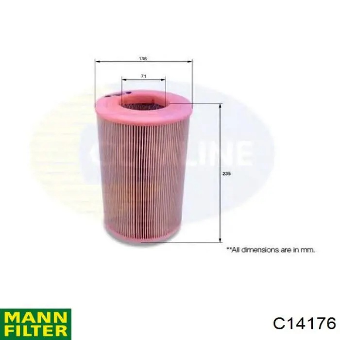 Элемент воздушного фильтра Mann-Filter C14176 цена, от 10.97 USD
