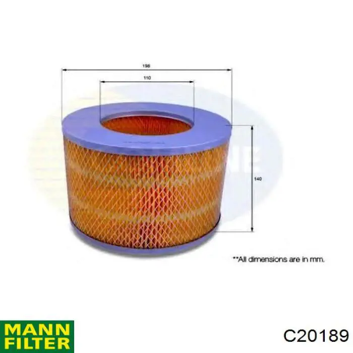 Элемент воздушного фильтра Mann-Filter C20189 цена, от 11.00 USD
