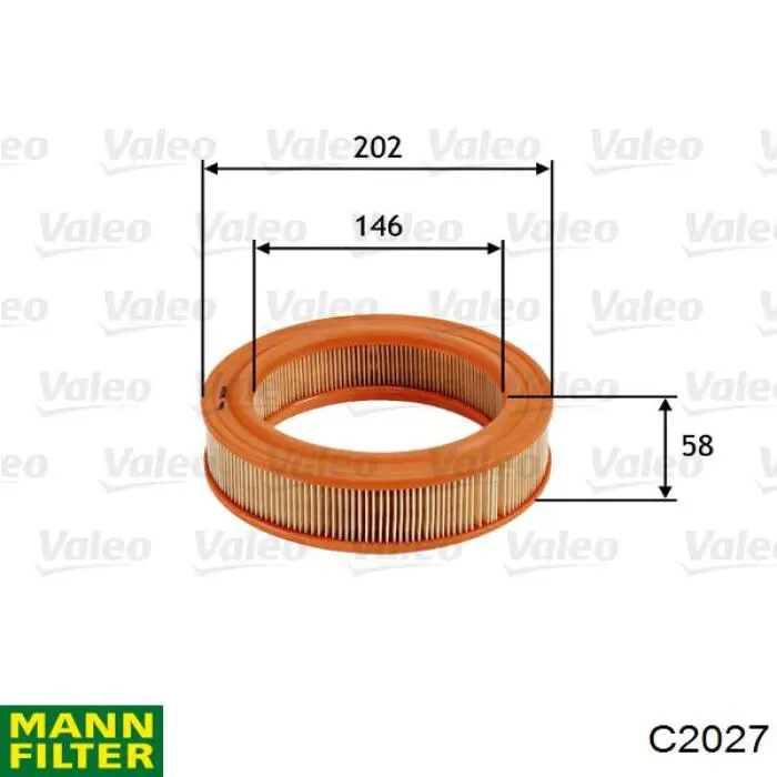 Элемент воздушного фильтра Mann-Filter C2027 цена, от 6.33 USD