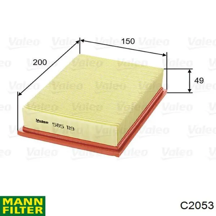 Купить C2053 Mann-Filter Автомобильный фильтр воздуха