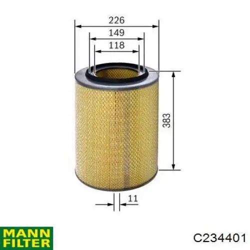 Элемент воздушного фильтра Mann-Filter C234401 цена, от 52.00 USD