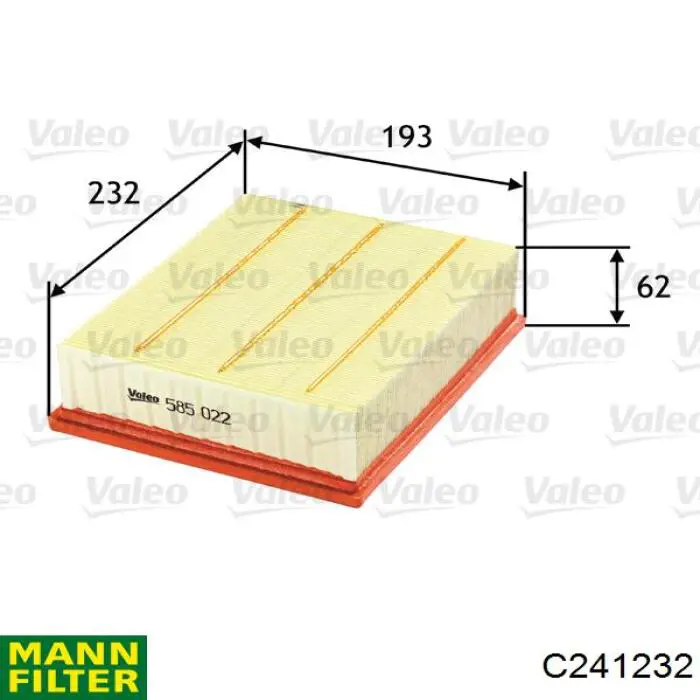 Купить C241232 Mann-Filter Автомобильный фильтр воздуха