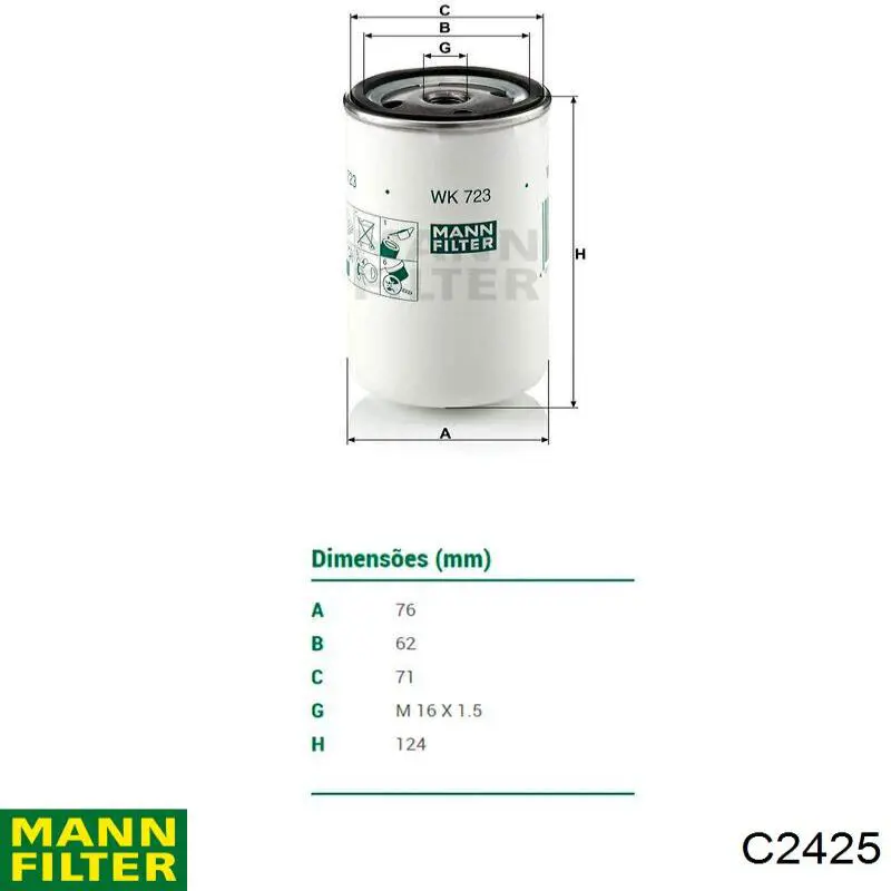 Купить C2425 Mann-Filter Автомобильный фильтр воздуха