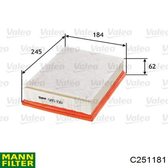 C251181 Mann-Filter Воздушный фильтр двигателя