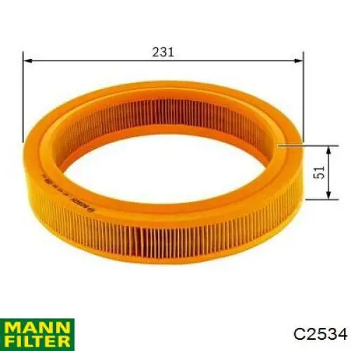 Воздушный фильтр C2534 Mann-Filter