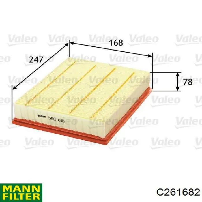 Купить C261682 Mann-Filter Автомобильный фильтр воздуха