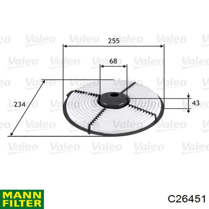 Элемент воздушного фильтра Mann-Filter C26451 цена, от 5.55 USD