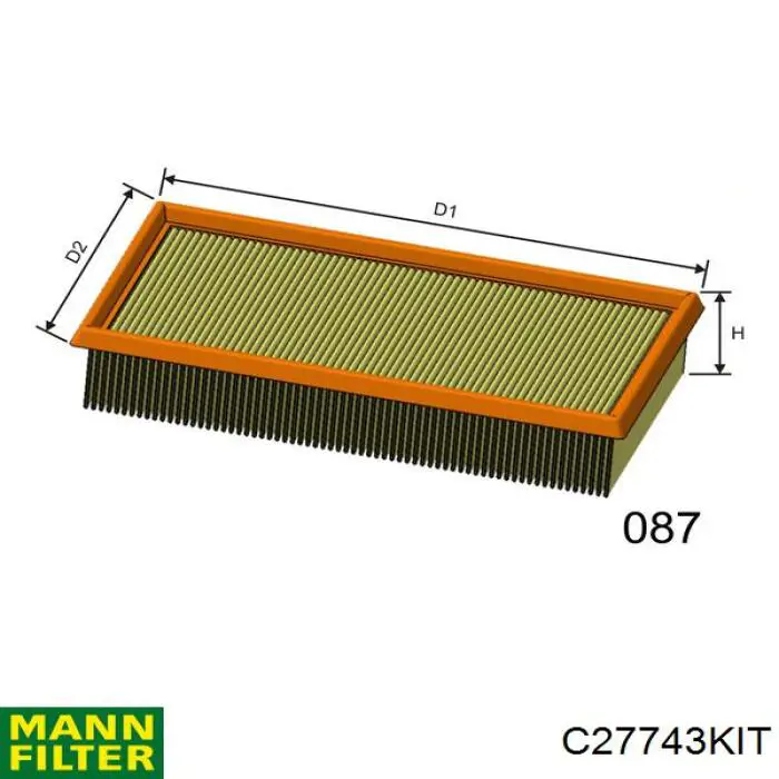 Filtro de aire C27743KIT Mann-Filter