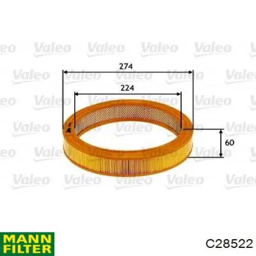 Элемент воздушного фильтра Mann-Filter C28522 цена, от 5.62 USD
